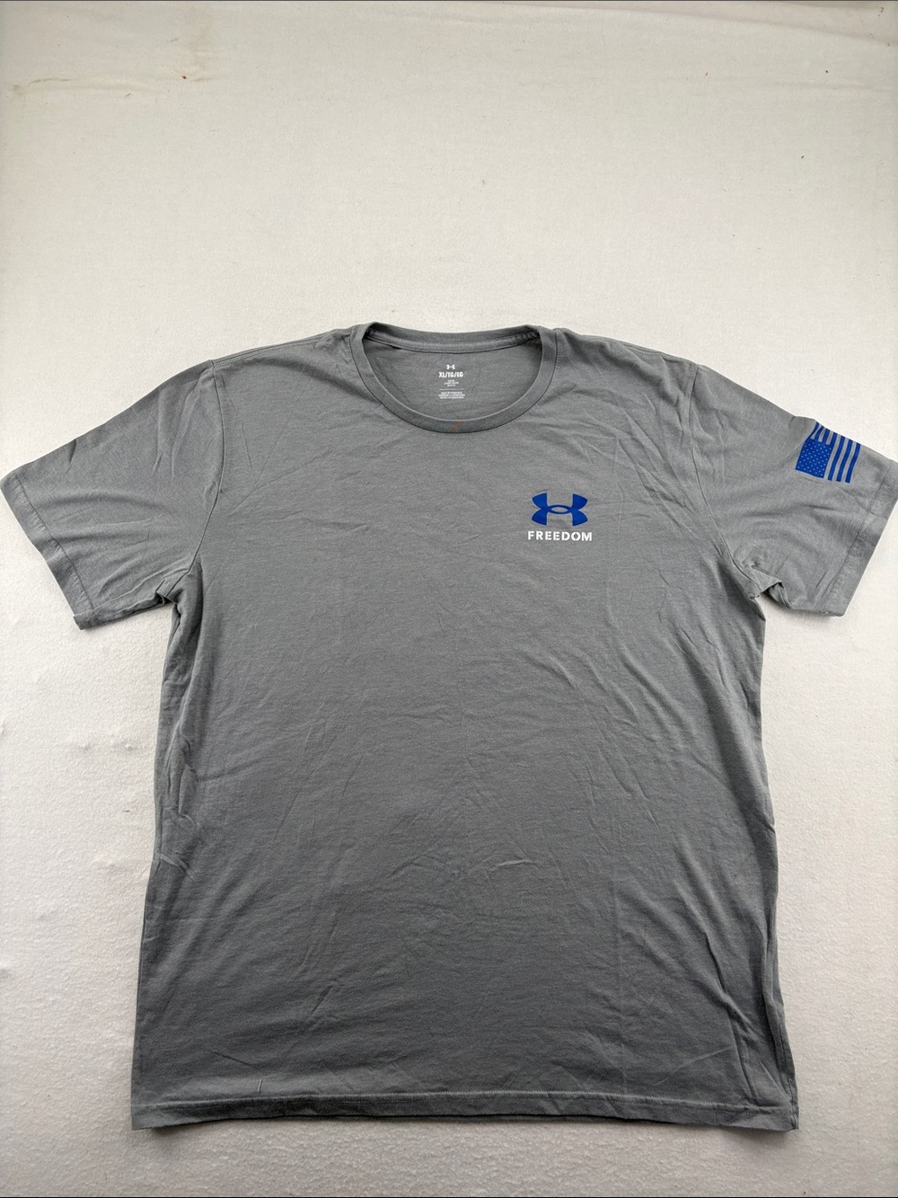 Under Armour Gray Short-Sleeve Tee with Blue Logo